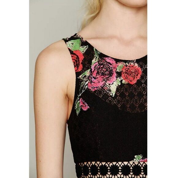 Free People Sz. 0 Printed Daisy Waist Dress Festival Concert Grunge - Picture 4 of 16